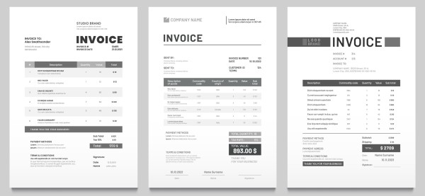 examples of invoices templates 